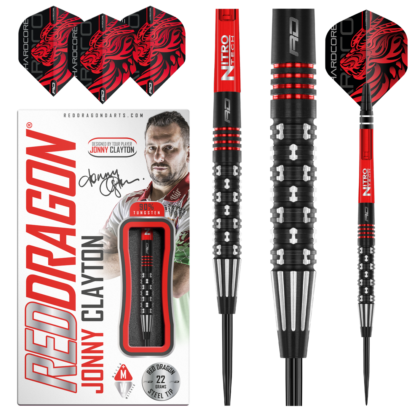 Dardos Red Dragon Jonny Clayton Premier League SE 90% Punta de Acero