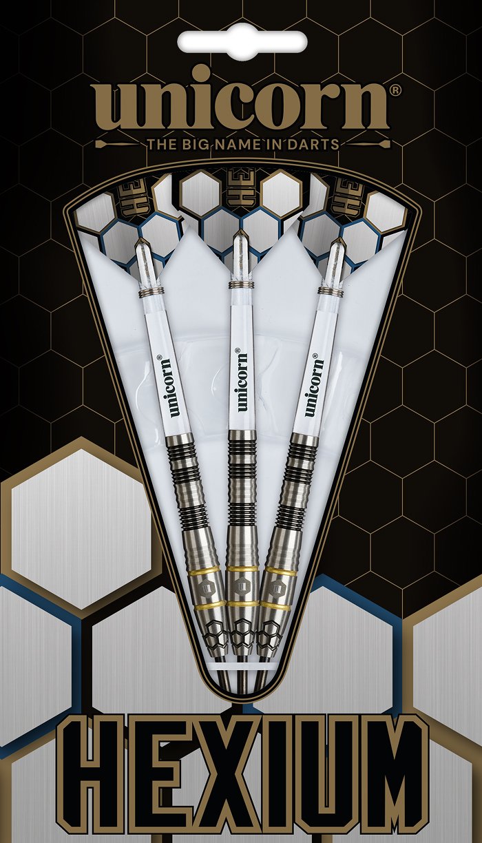 Unicorn Hexium 1 Black Gold 90% Darts - Dartshopper