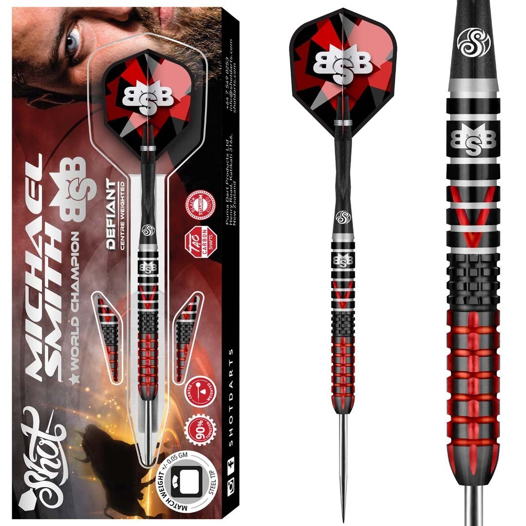 Dardos Shot Michael Smith Defiant 90% Punta de Acero