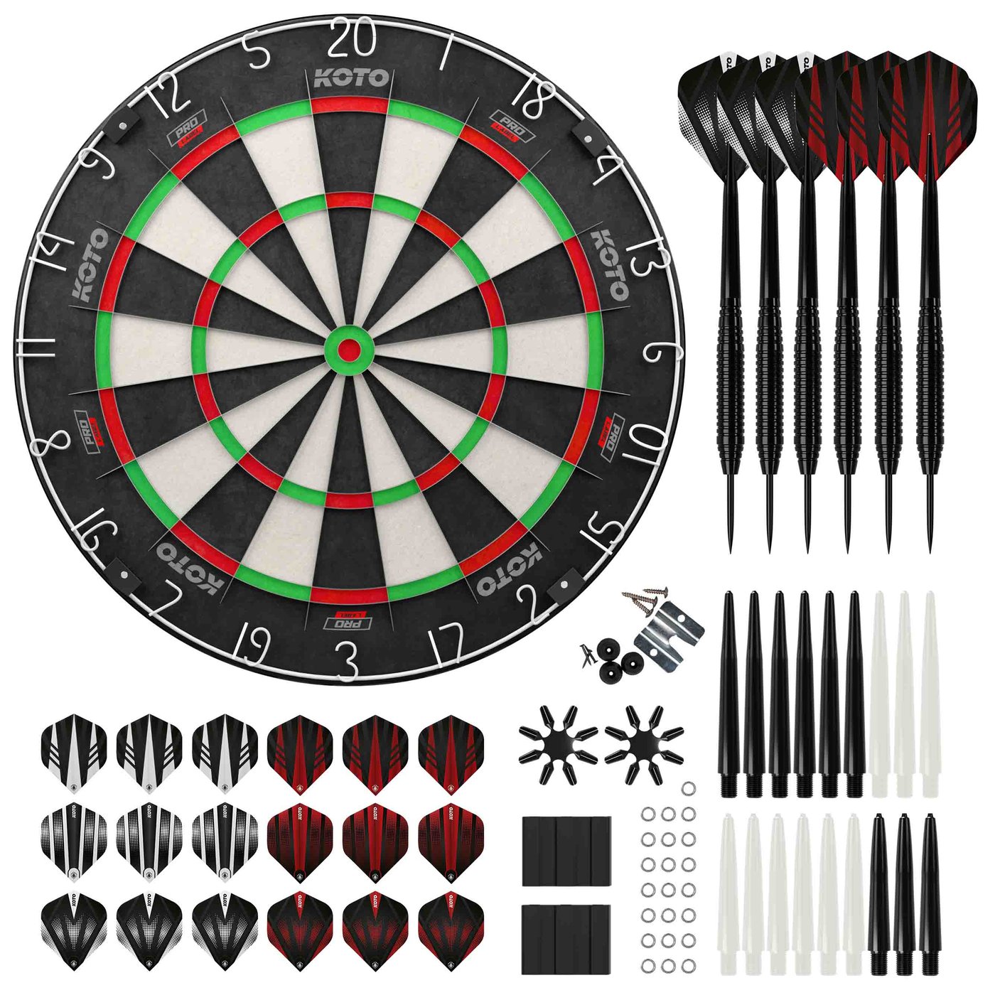 KOTO King Pro 360 + 2 Sets Darts + 90st Accessoires