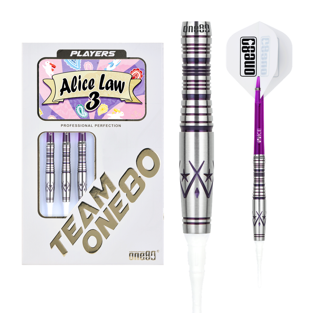 ONE80 Alice Law III Purple 90% Soft Tip Darts