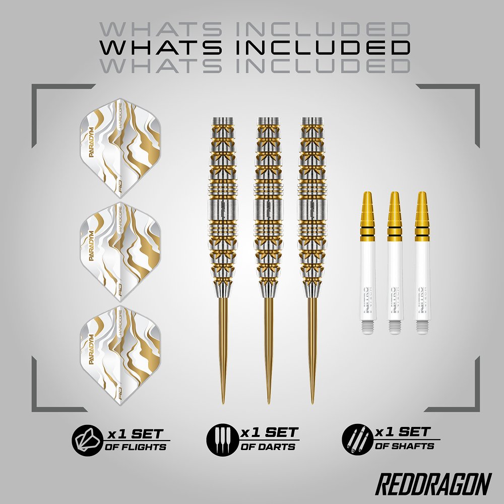 Red Dragon Paradym Gold Torpedo 90% - Steel Tip Darts