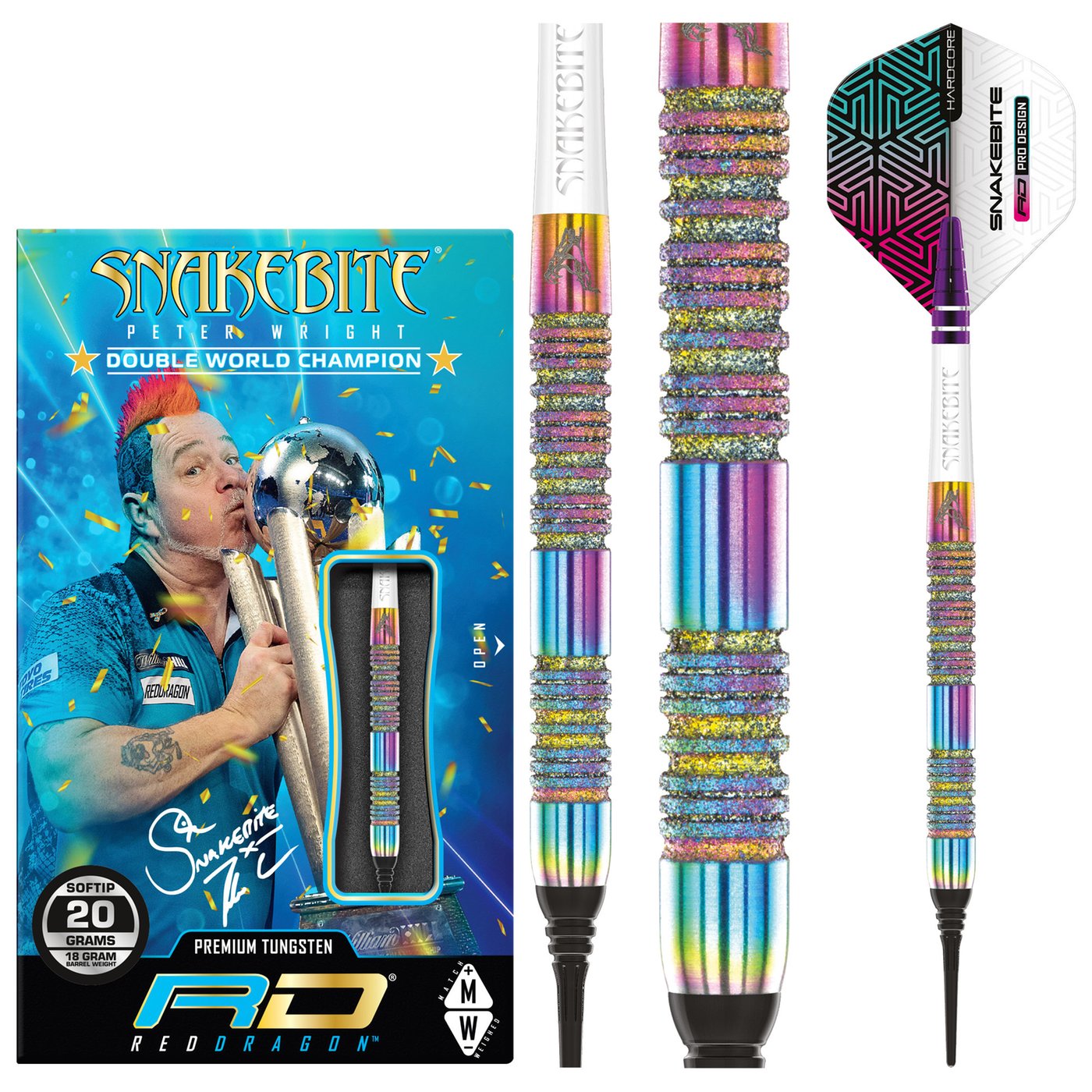 Red Dragon Peter Wright Diamond Fusion Spectron 90% Soft Tip Darts