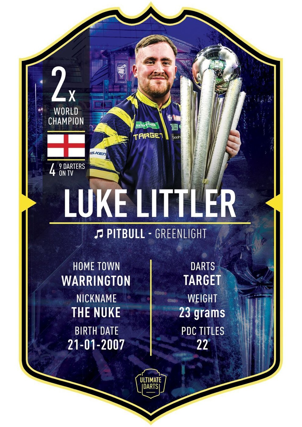 Ultimate Darts Card Luke Littler Back To Back World Champion 2026