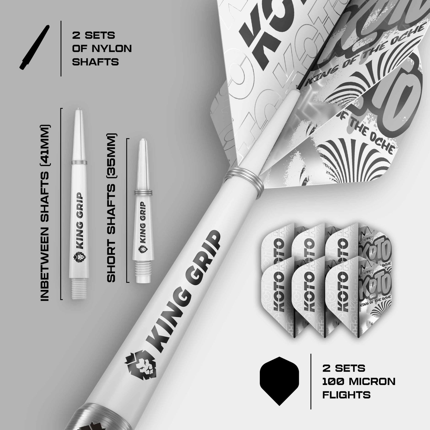 KOTO Sting Silver Straight 90% - Steel Tip Darts - Dartshopper.com