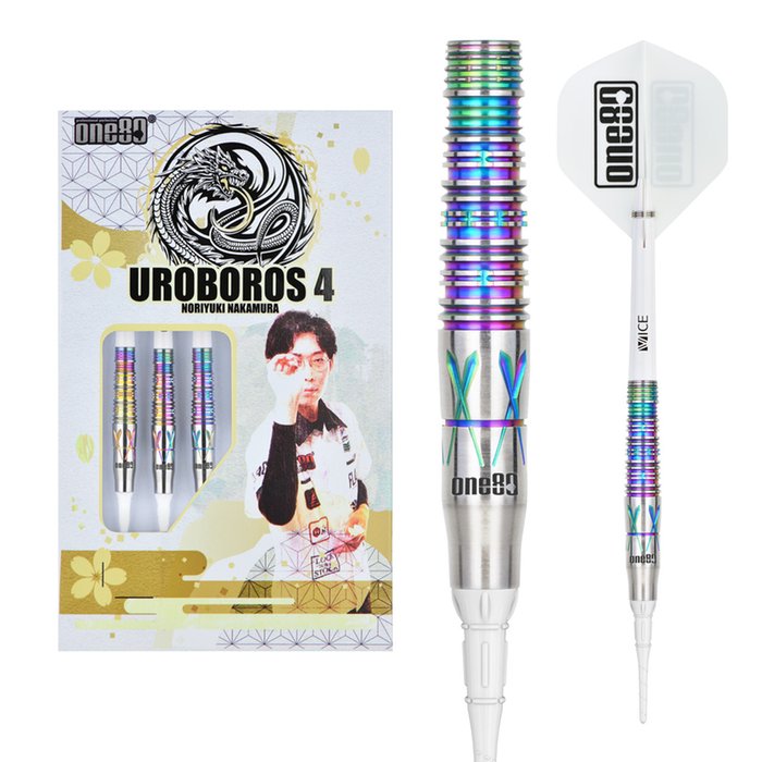 ONE80 Noriyuki Nakamura V4 Rainbow 90% Soft Tip Darts