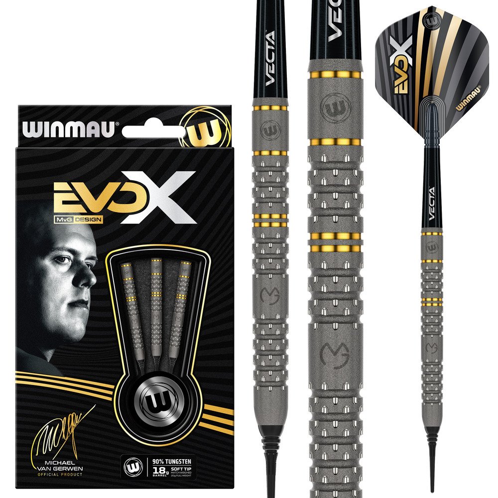 [Deuxième chance]Winmau Michael van Gerwen EVO-X 90% Soft Tip-20g - Fléchettes pointe Plastique