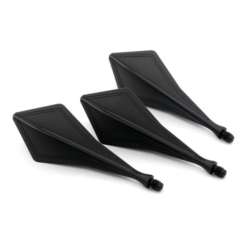 Cuesoul - TRAJ AK8 Integrated Dart Flights - Diamond Shape - Black - Dart Flights