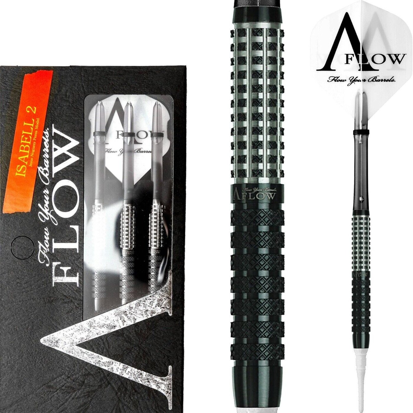 Dynasty A-FLOW Black Line Jesus Noguera - Isabell 2 90% Soft Tip Darts