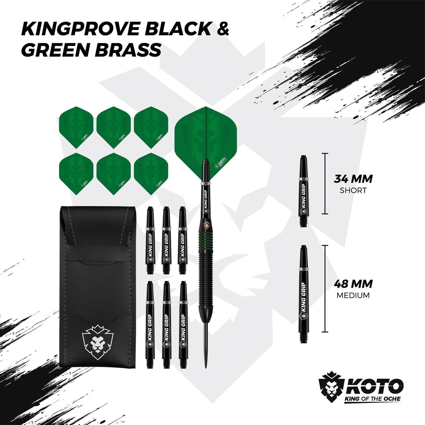 KOTO Kingprove Black & Green Brass - Steeldarts