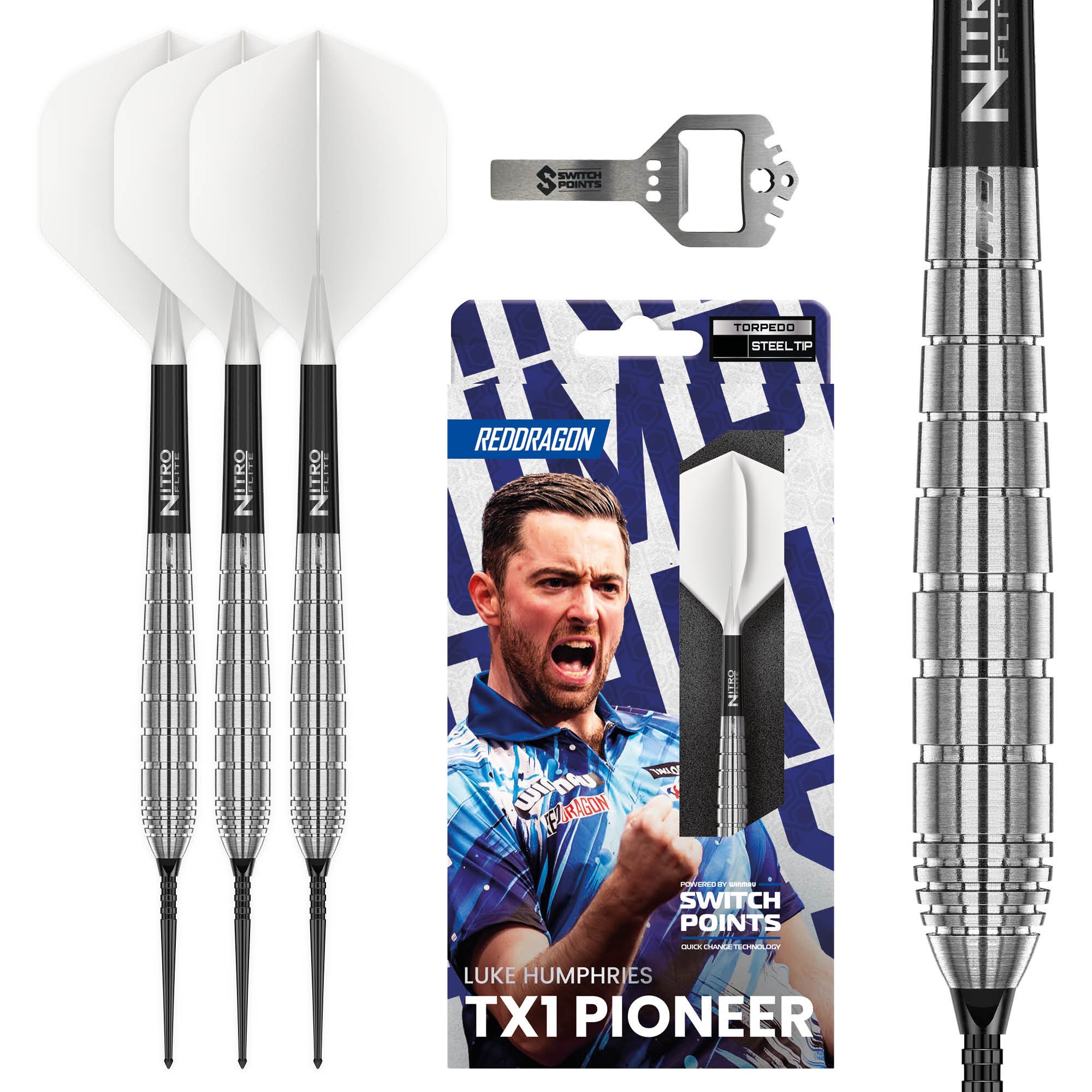 Red Dragon Luke Humphries TX1 Pioneer Switch Point 90% - Steel Tip