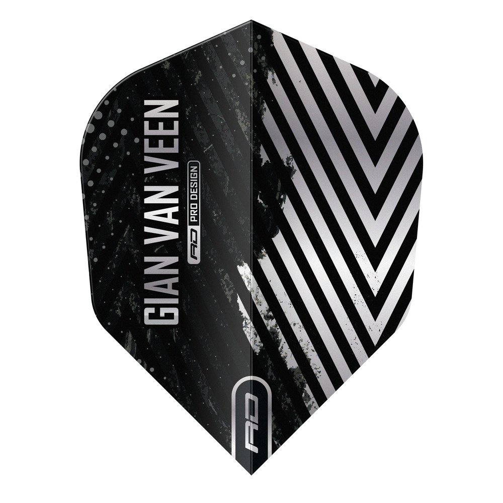 Red Dragon Gian van Veen Black Silver NO6 Darts Flights