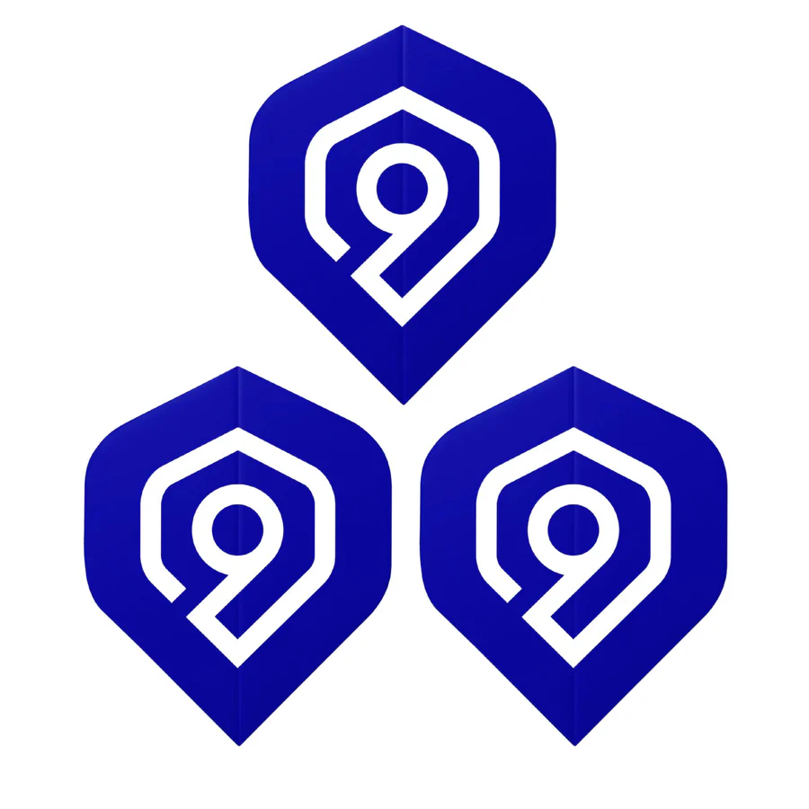 Perfect Nine Logo Blue Darts Flights