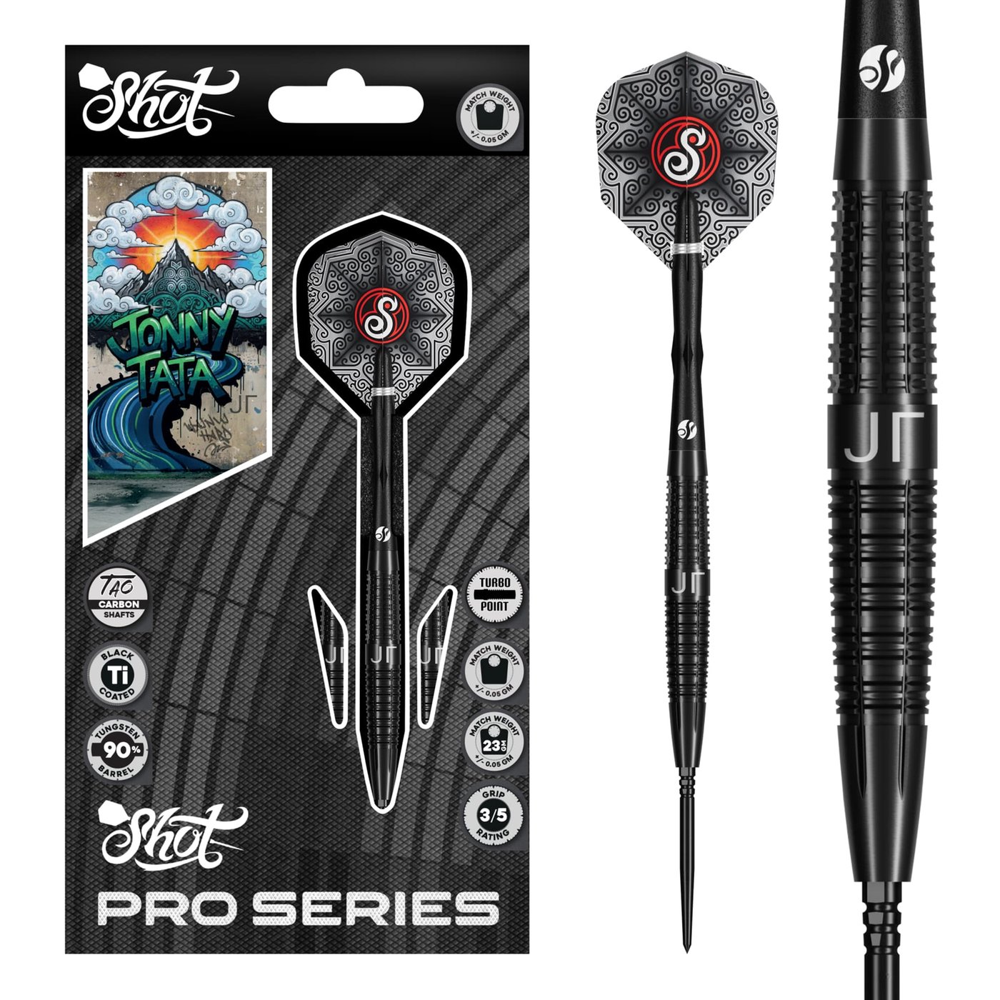 Shot Jonny Tata Turbo Point 90% - Steel Tip Darts
