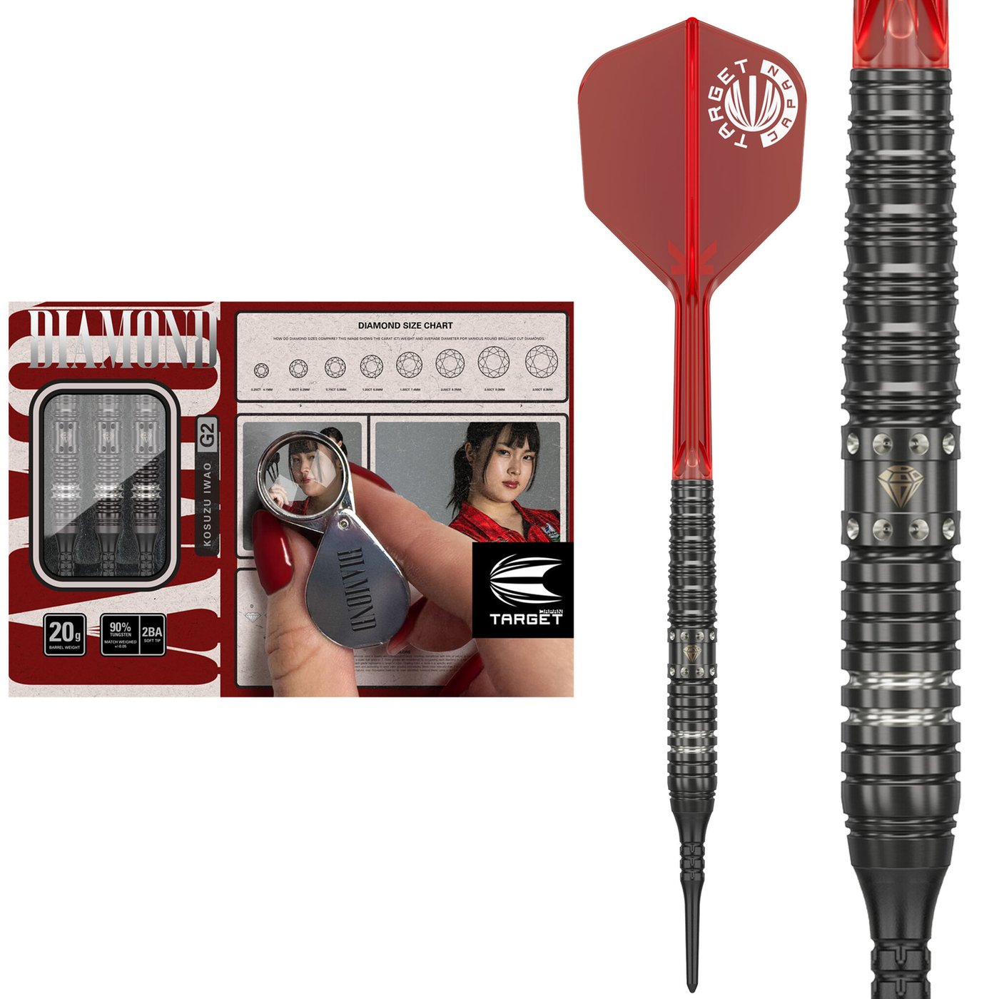Dardos Target Japan Prime Series JPN Diamond G2 Max 90%  Punta de Plástico