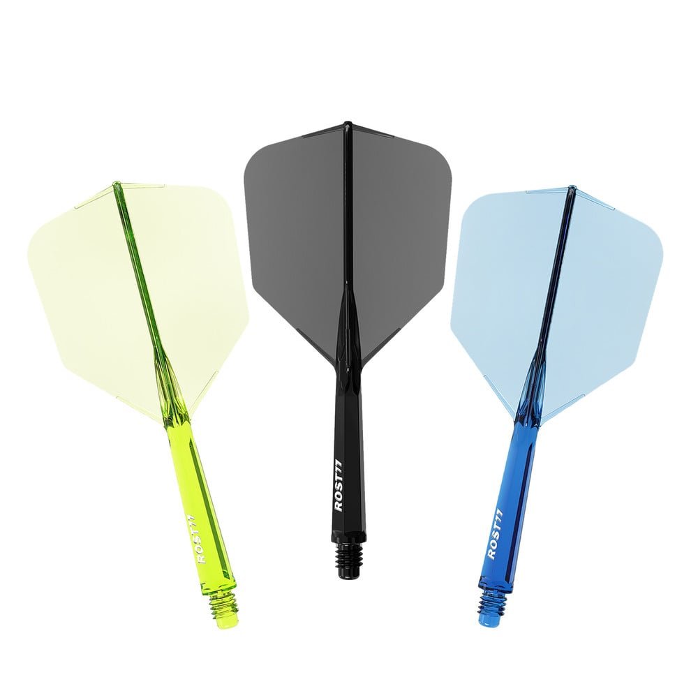 Cuesoul ROST 77 Transparent With Blue Black Green Logo Big Wing - Dart Flights