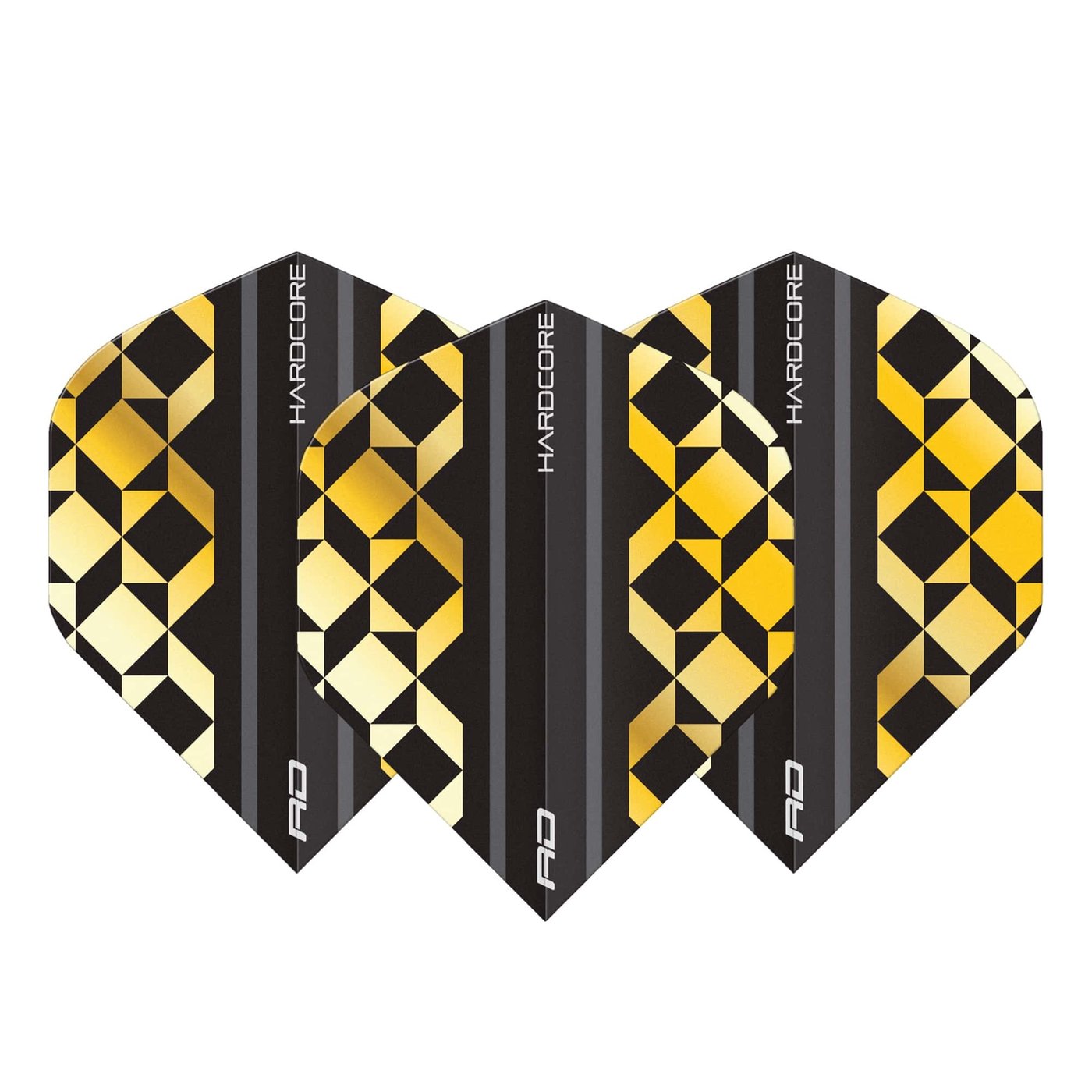 Red Dragon Hardcore Premium Gold & Black Geometric Darts Flights