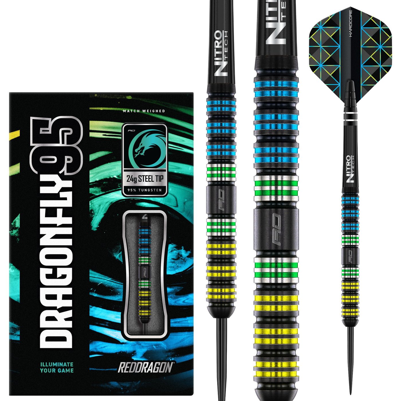 Red Dragon Dragonfly Black Parallel 95% Darts