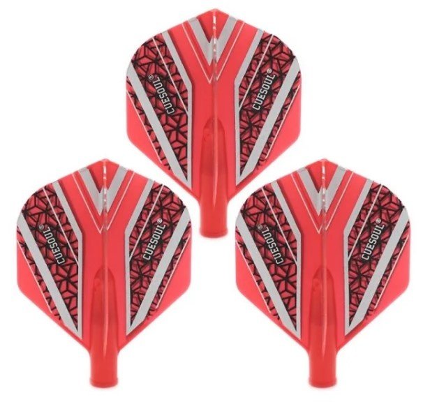 Cuesoul - Tero Flight System AK4 Black Pattern - Red Standard Darts Flights