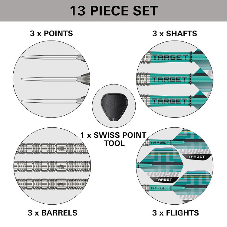 Target Hydro 02 Swiss Point 90% Steel Tip Darts - Dartshopper.eu