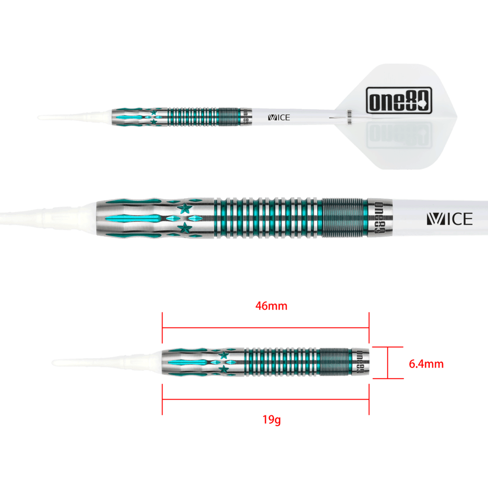 ONE80 Yasuko Uehara Blue 90% Soft Tip Darts
