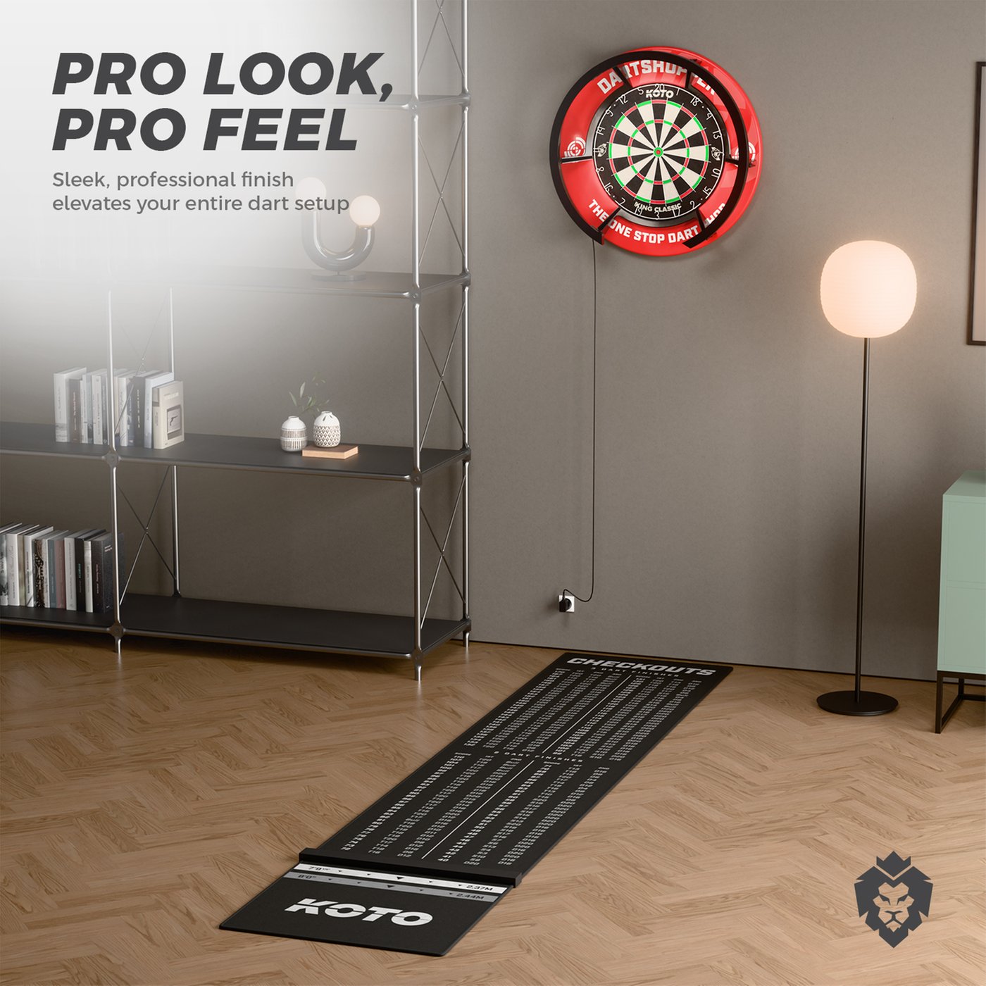 KOTO Carpet Checkout 285 x 60cm + oche Dart Mat