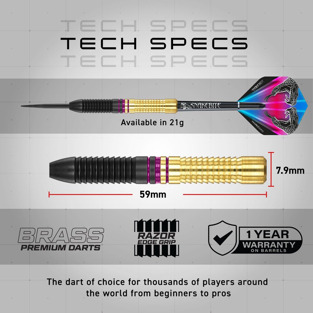 Red Dragon Peter Wright Snakebite Brass Dartshopper Exclusives