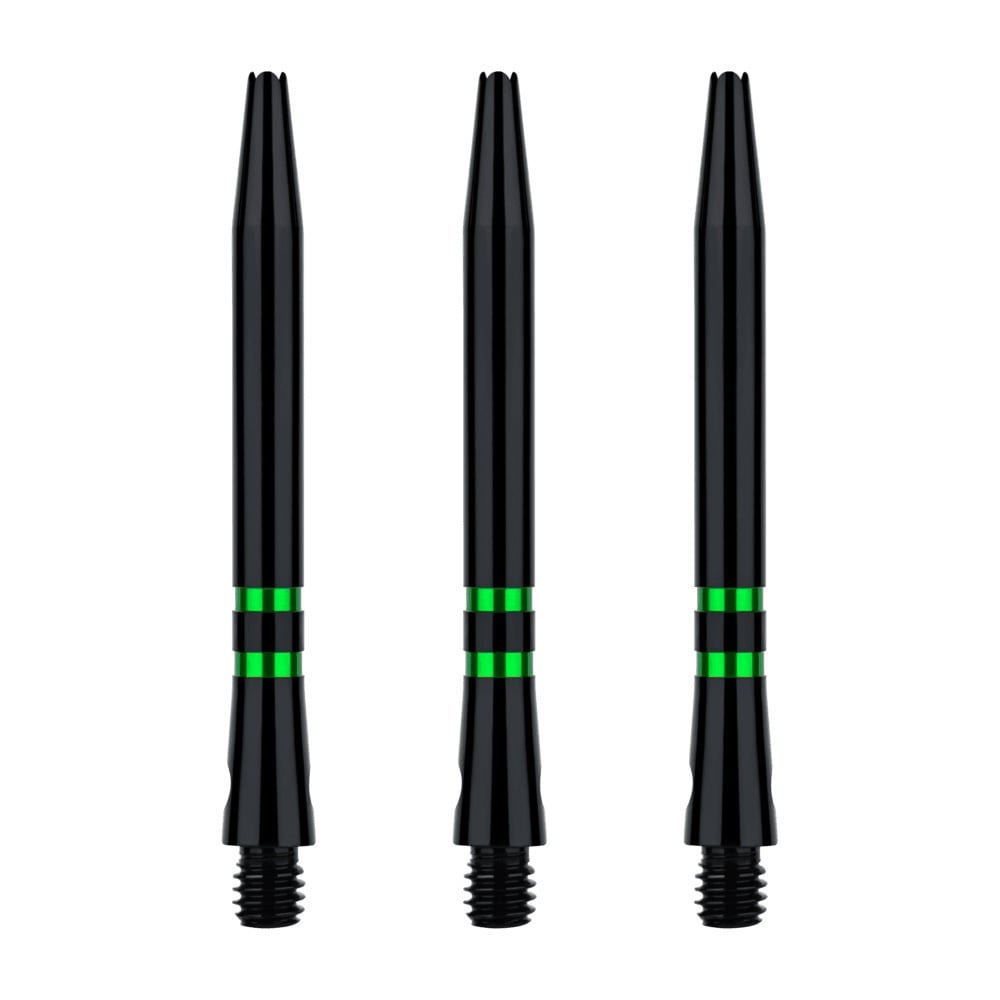 ONE80 TC Alu  Black Green Darts Shafts