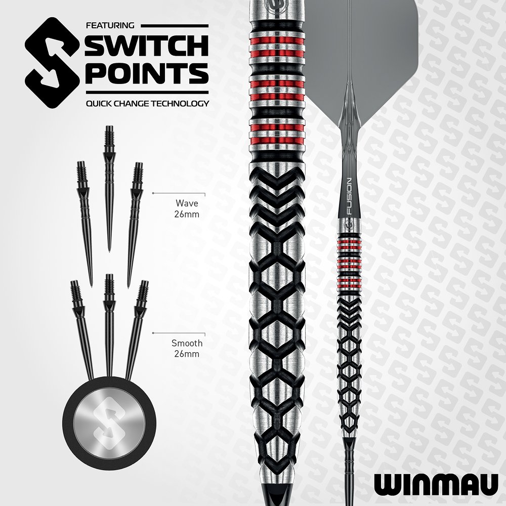 Poids 18g 22g 24g 26g WINMAU Fléchettes Cypher 22g - 90% Professionnelle Tungstène Pointe En Acier Fléchettes Ensemble Avec Des Ailettes Et Des Tiges De Fléchettes Jeux De Flechette Liege