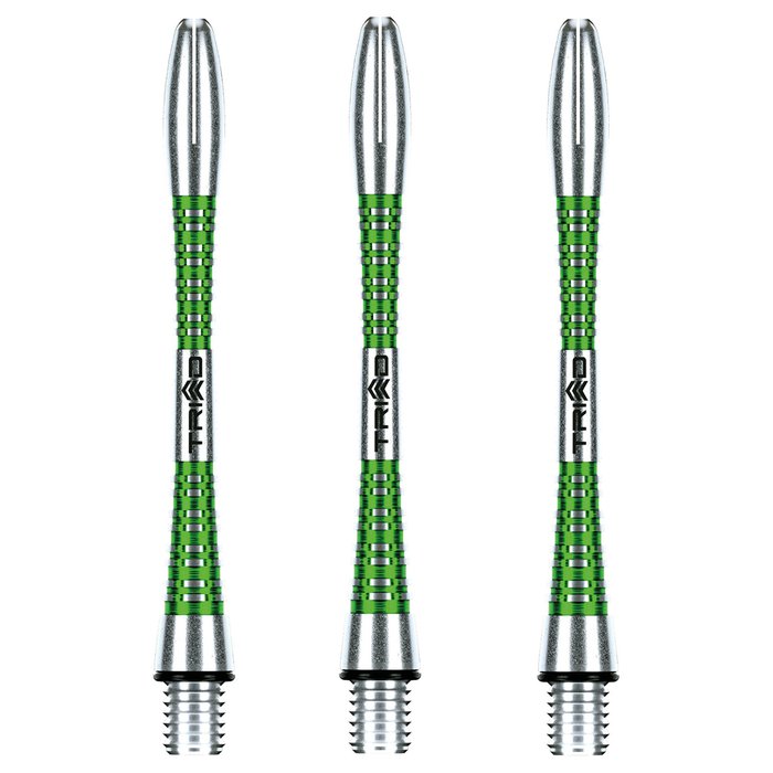 WINMAU Triad Tiges De Fléchettes Aluminium Vert - Moyen 46mm, Lot De 3
