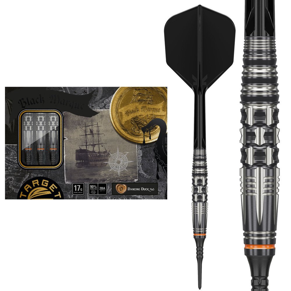 [Deuxième chance]Target Japan Black Marque Dancing Duck G4 90% Soft Tip -17g - Fléchettes pointe Plastique