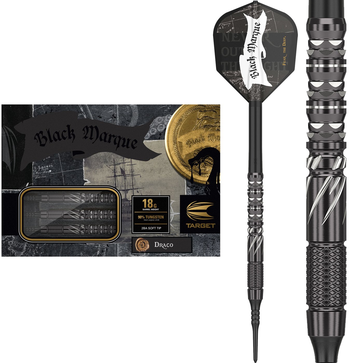 Target Japan Black Marque Draco 90% Soft Tip Darts