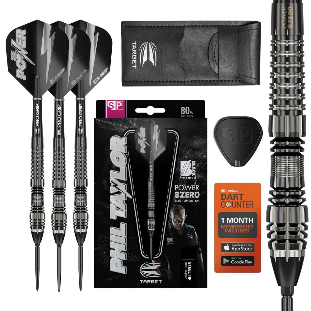 フィルテイラーTARGET POWER 8ZERO SILVER 2BA 21g Target Phil Taylor Power 8ZERO 4 Black Titanium Swiss Point 80% Darts