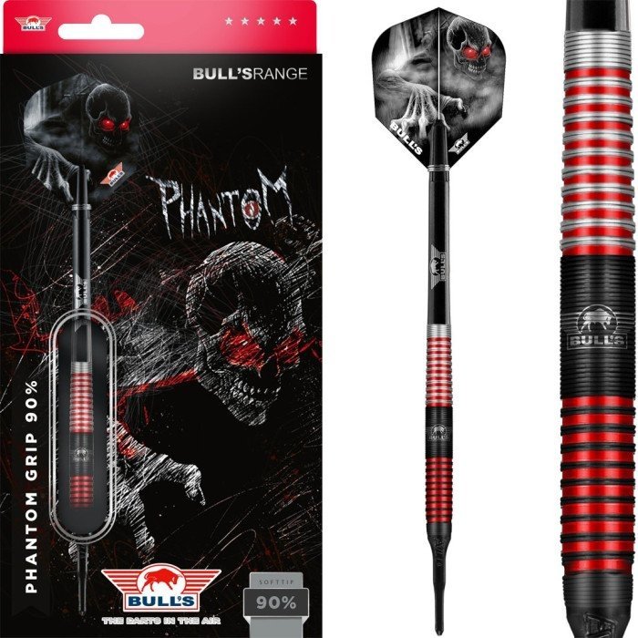 [Tweedekans] Bull's Phantom Grip Red 90% - Soft Tip Darts-20gram