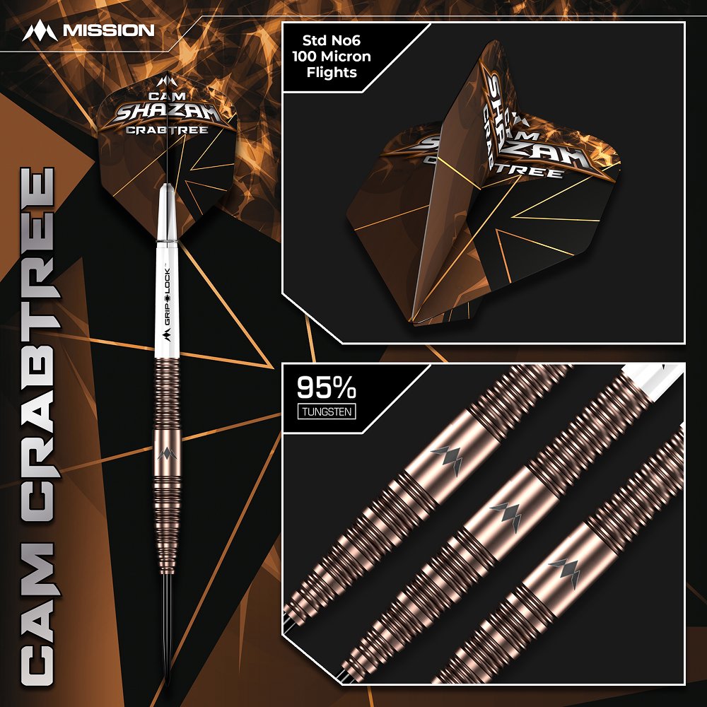 Mission Cam Crabtree V2 95% - Steel Tip Darts - Dartshopper.com
