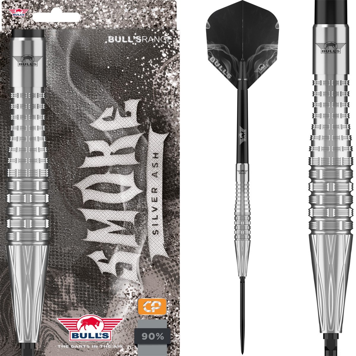 Bull's Smoke Silver Ash Convertible Point 90% - Steel Tip Darts