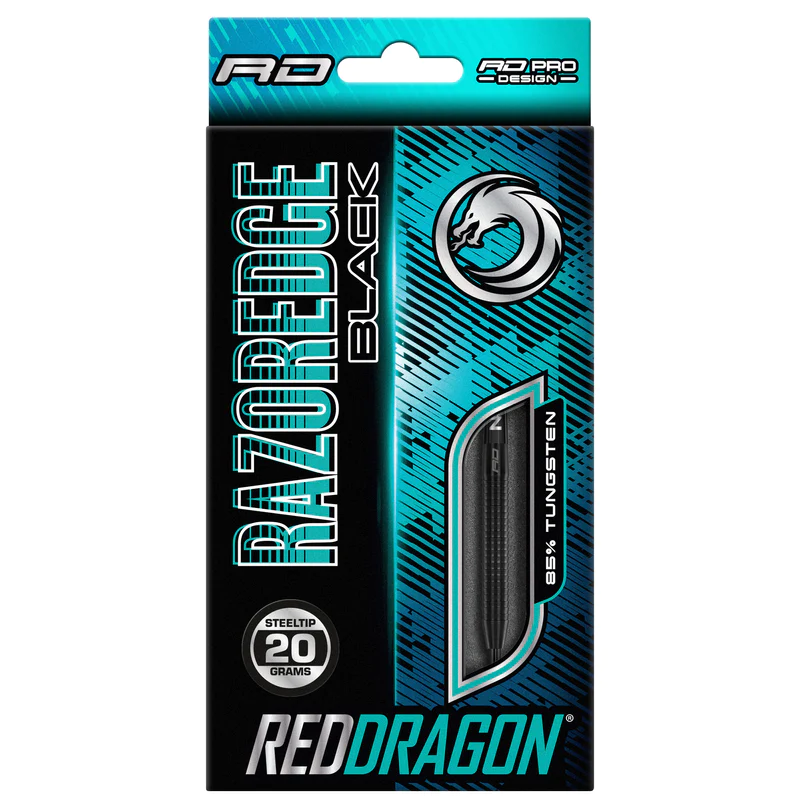 Red Dragon Razor Edge Black 85% Steel Tip Darts - Dartshopper.eu