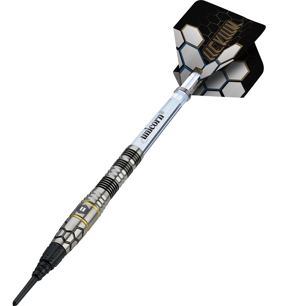 Unicorn Hexium 1 Black Gold 90% - Soft Tip Darts - Dartshopper.com