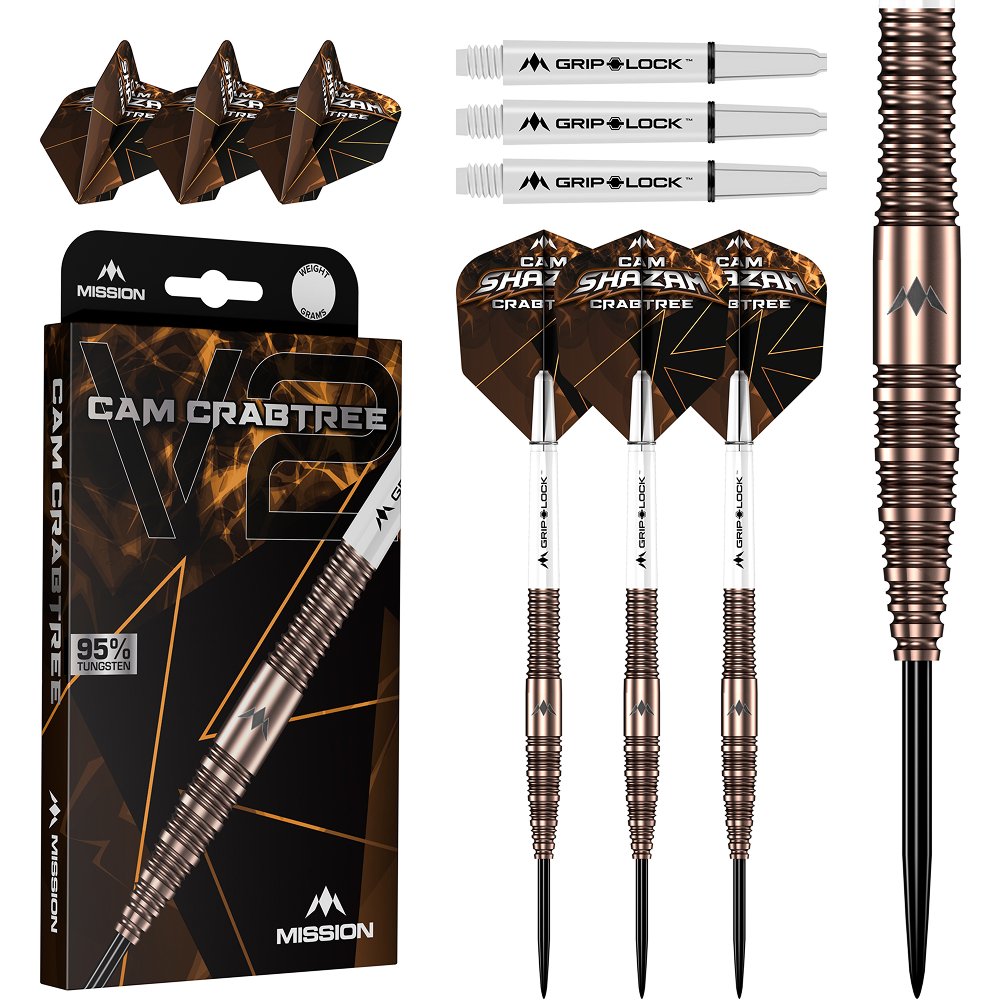 Mission Cam Crabtree V2 95% - Steel Tip Darts - Dartshopper.com