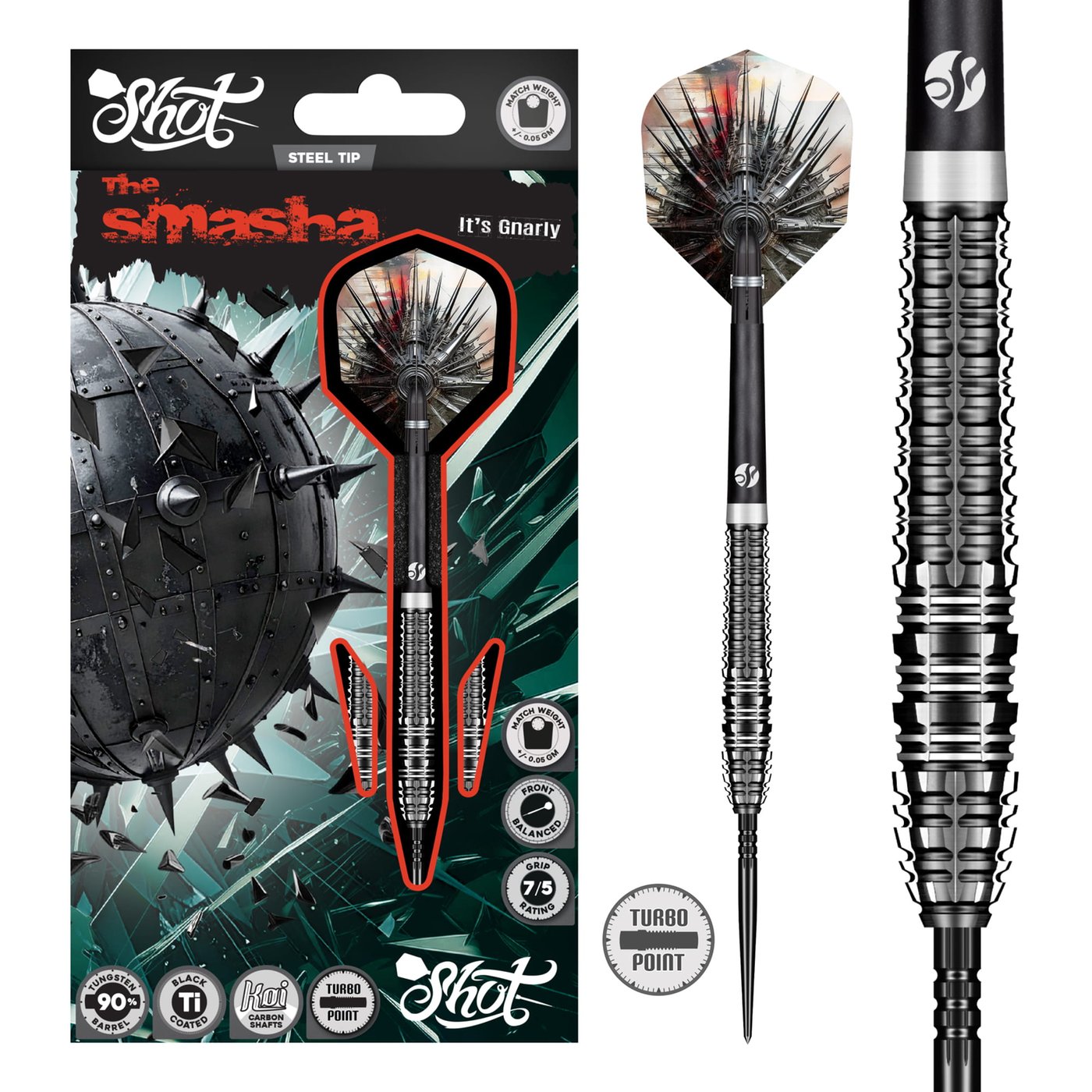 Shot Gnarly Smasha Turbo Point 90% - Dartpijlen