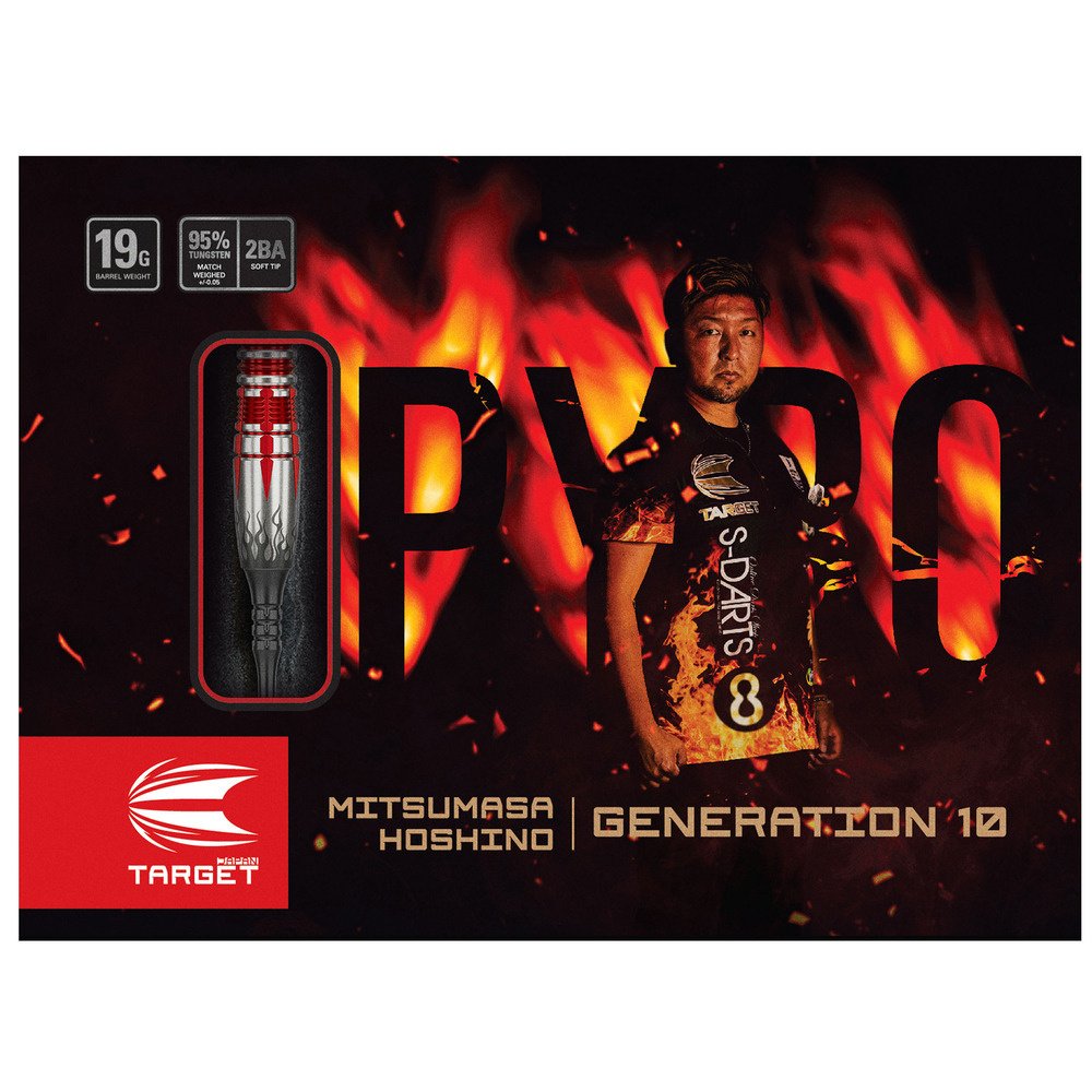 Target Japan Mitsumasa Hoshino Pyro G10 Max 95% Soft Tip Darts