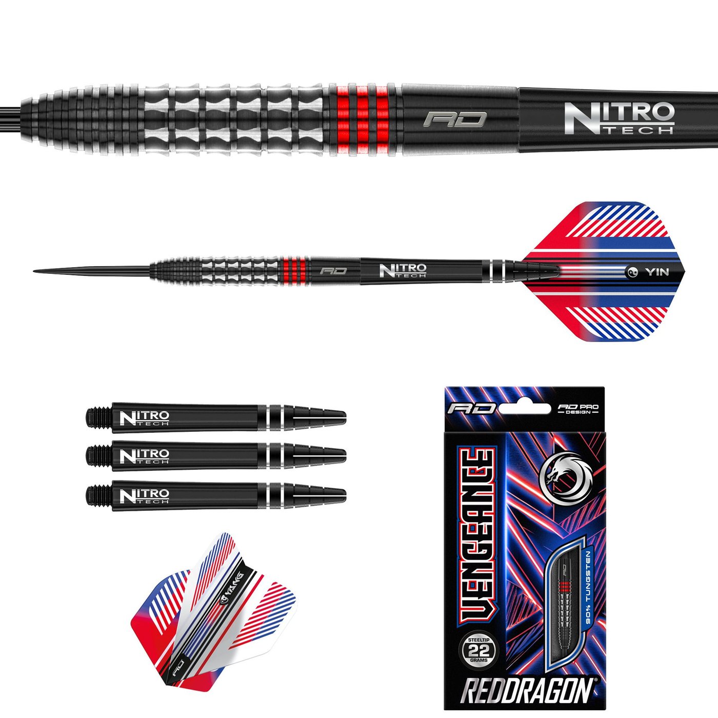 Red Dragon Vengeance Red 90% - Steel Tip Darts - Dartshopper.com