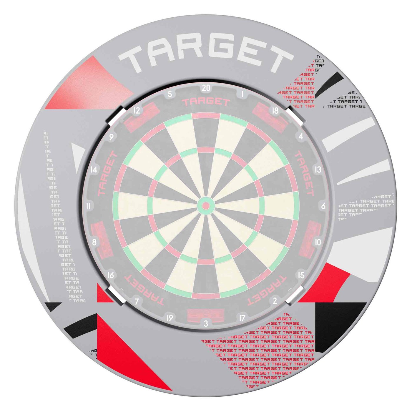Target Patterned Notched Grey - Dartboard Surround