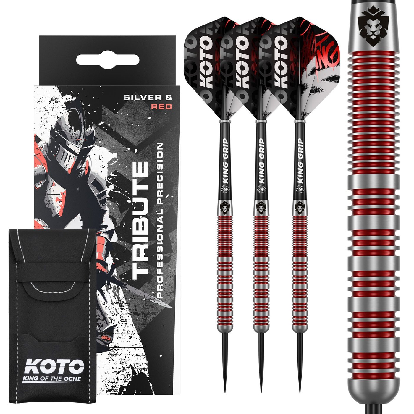 KOTO Tribute Silver & Red Tungsten Look Darts