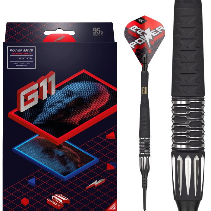 [Deuxième chance] Target Phil Taylor Raw Power G11 95% Soft Tip 18g - Fléchettes pointe Plastique