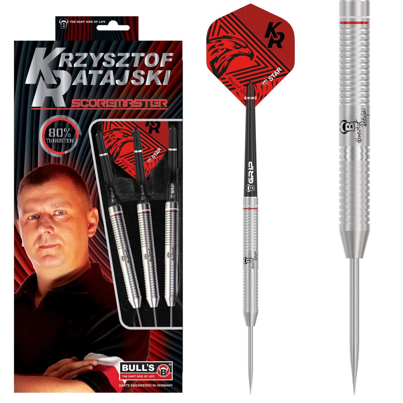 BULL'S Krzysztof Ratajski Scoremaster 80% - Steel Tip Darts
