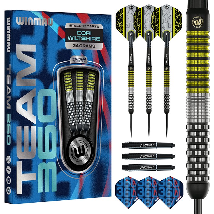 Fléchettes Winmau Epix Series 90% Tungstène - Set Pro Avec Ailettes Et Tiges, Poids 18g/22g/24g - 8
