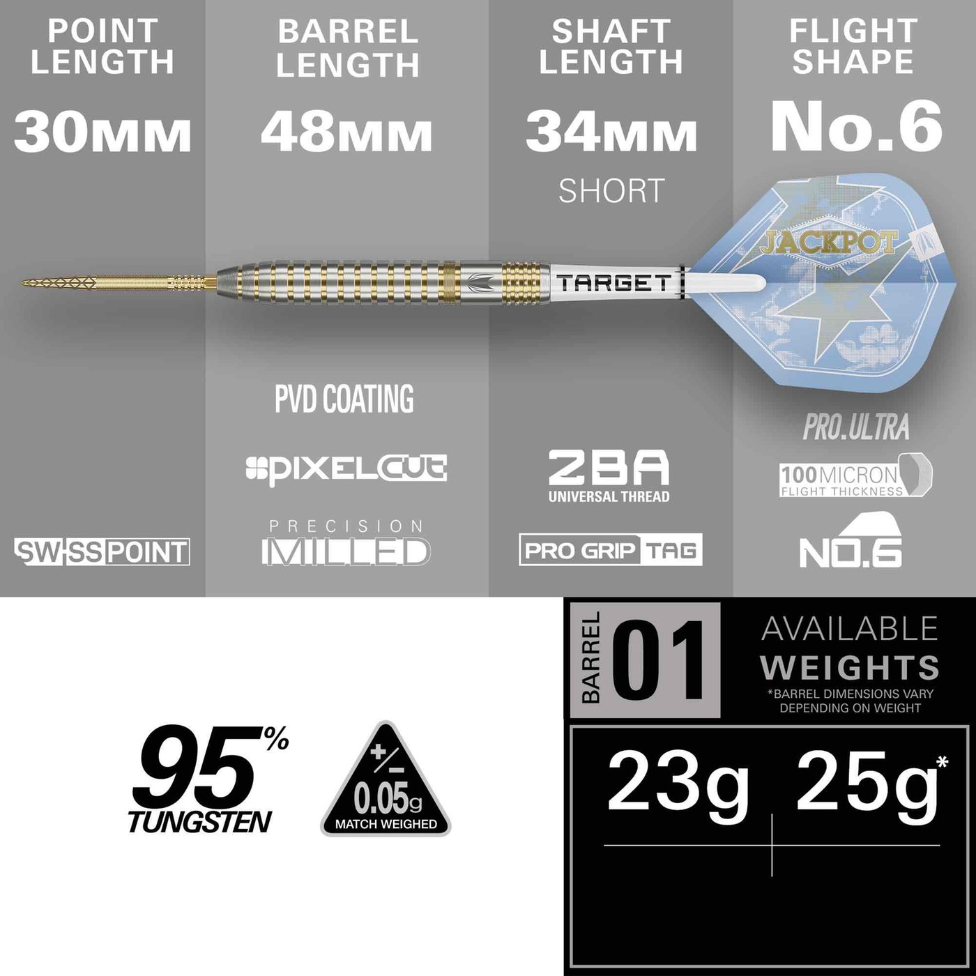Target Adrian Lewis Showdown Swiss Point 95% Steel Tip Darts