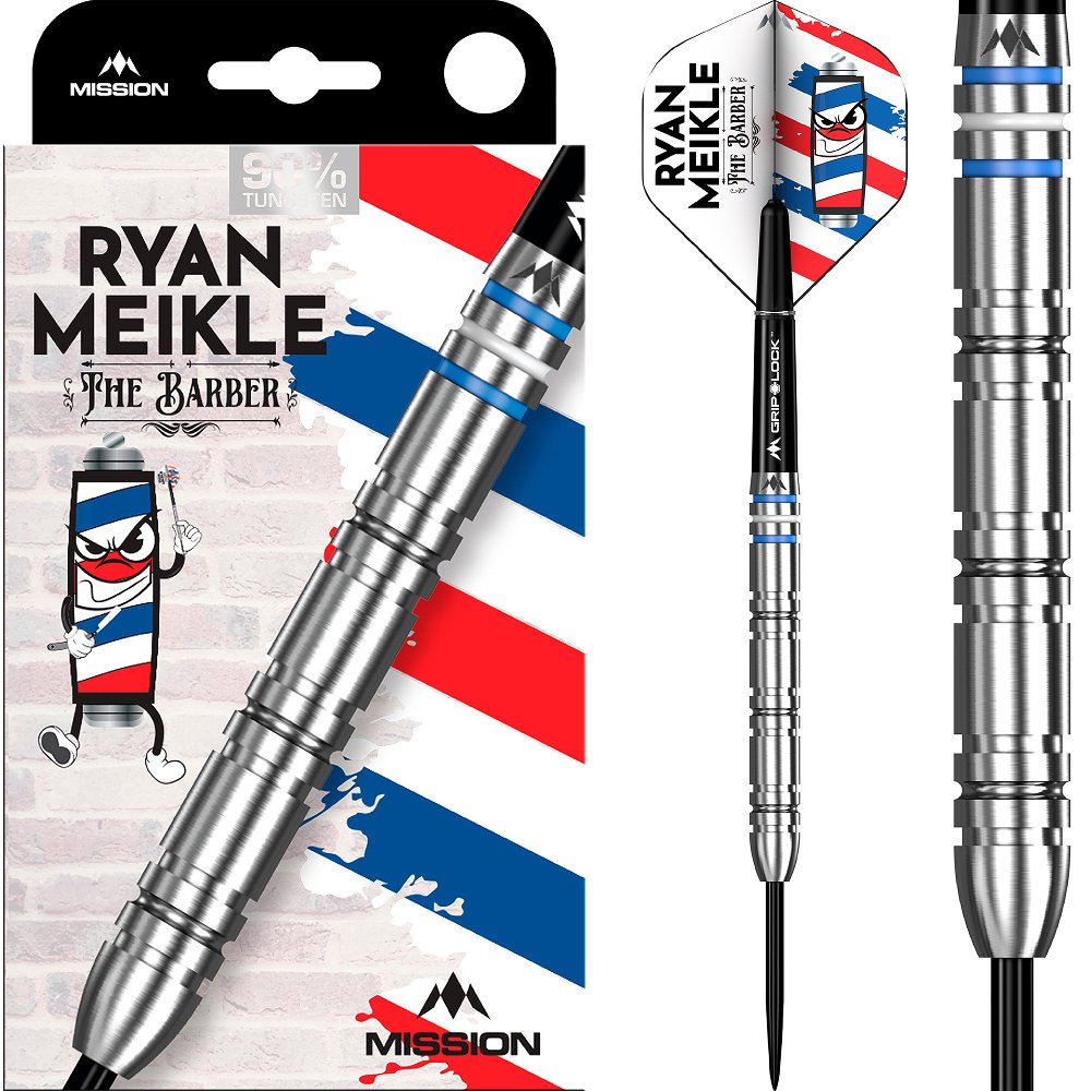 ミッション　Ryan Meikle 23g スティール　ハード　ダーツ Mission Ryan Meikle 90% - Steel Tip Darts - Dartshopper.com