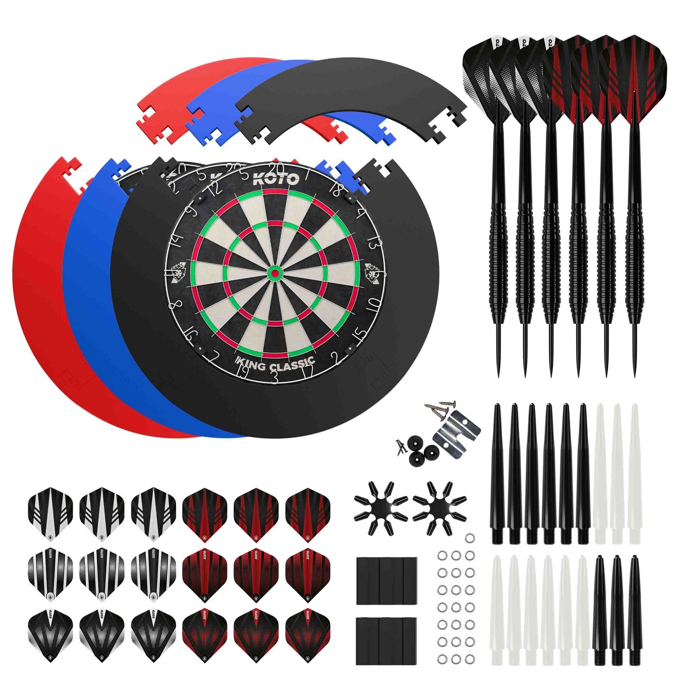 KOTO King Classic Edition + Surround + Accessory Kit Steeltip 90 Pieces - Dartset